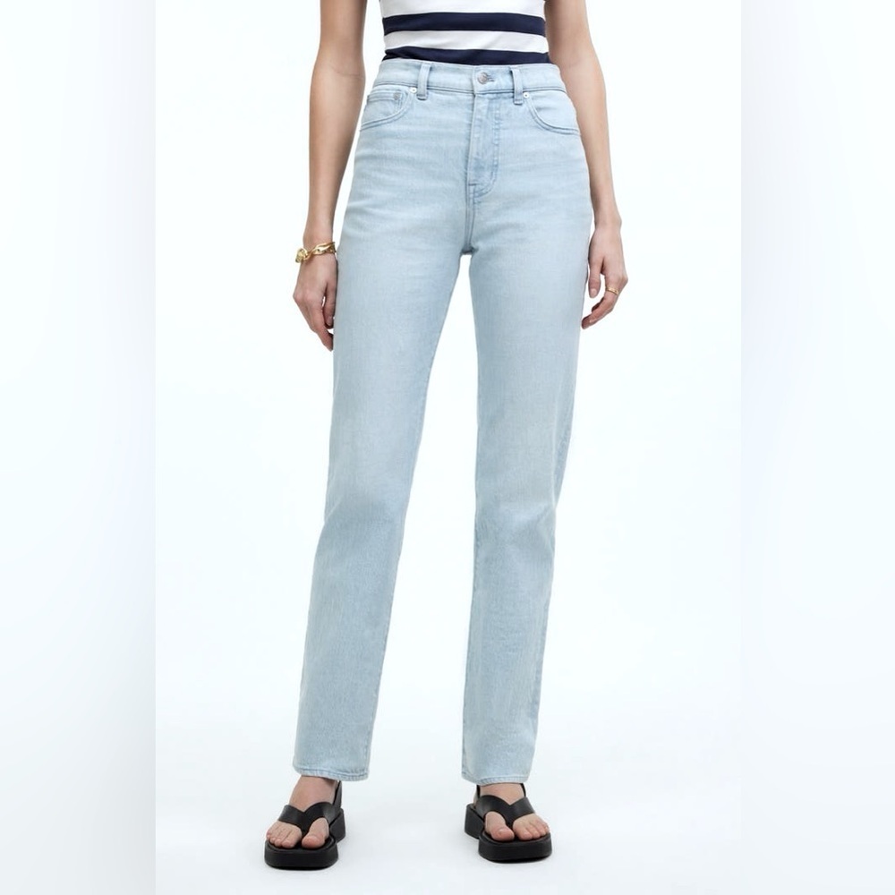 Women’s Madewell 90’s High Rise Straight Jeans Size 33P NWT Light Wash